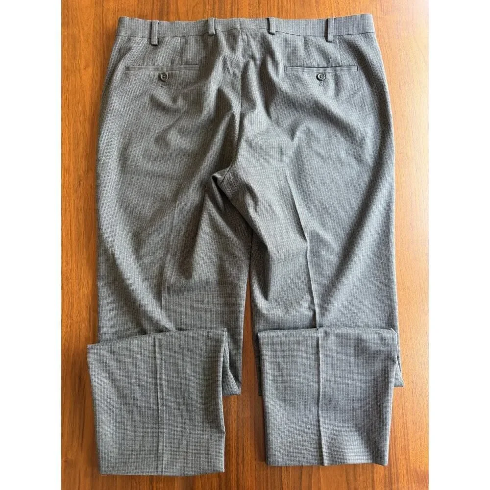 Lauren Ralph Lauren Men's Grey Micro-Check Dress Pants - Size 36x30